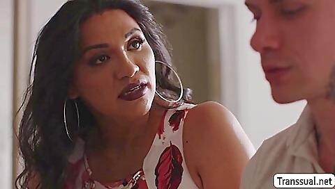 Hot redhead latina stripper in her stepmother stockings