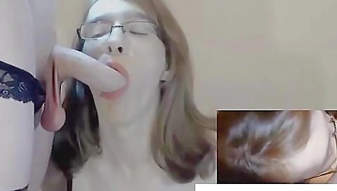 Transsexual girl takes his dick and she makes him cum in her mouth