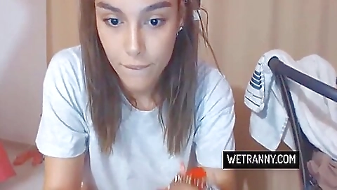 Amateurs amateur shemale 18+ shows off her big tits