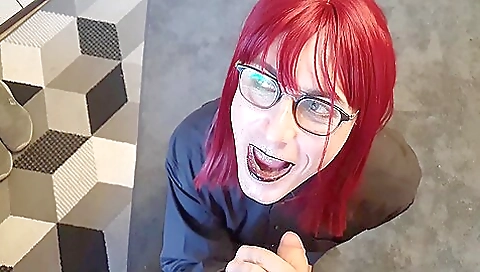 Blonde teen 18+ is wearing sexy stockings in this porn