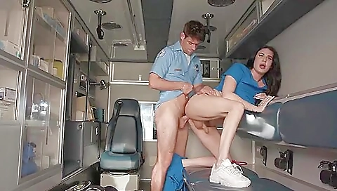 Nurse with a tattooed ass and a big cock is going to fuck