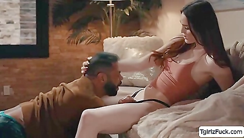 Big boobed brunette milf rides her dick in the bedroom